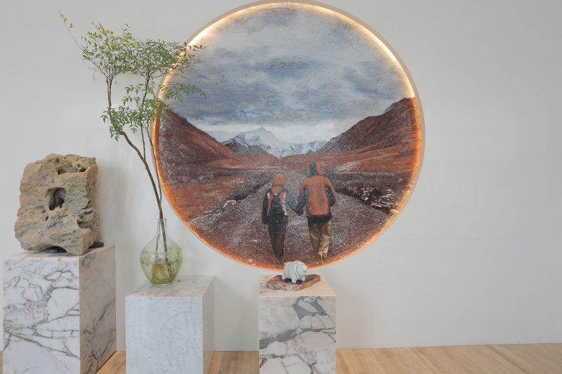 ภาพนิทรรศการศิลปะและภาพวาดหินอ่อน